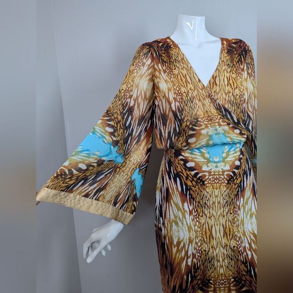 Bebe Kimono Sleeve Mini Dress – Size Small – Abstract Animal Print - Picture 4 of 9